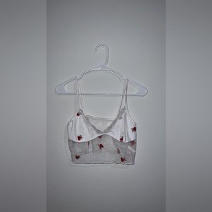 See through rose crop top